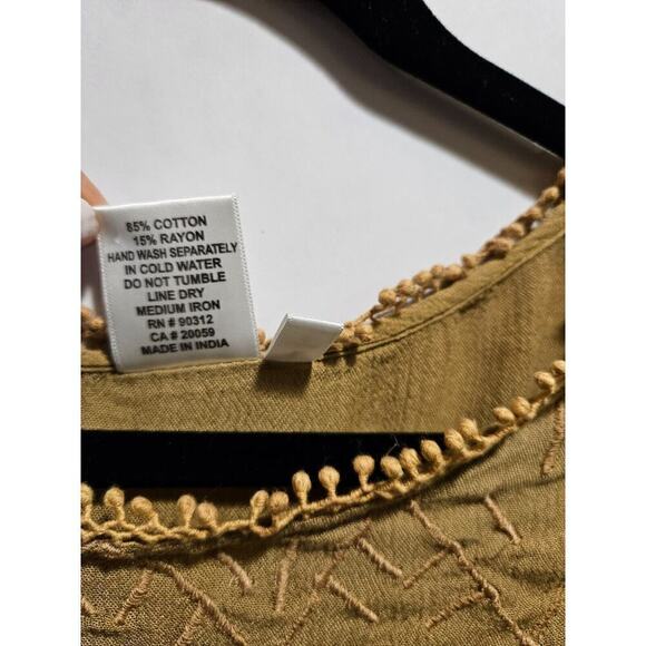 Parsley & Sage Asymmetrical Tunic Top Sweater Artsy Art Textured Women's L Brown - Picture 8 of 8